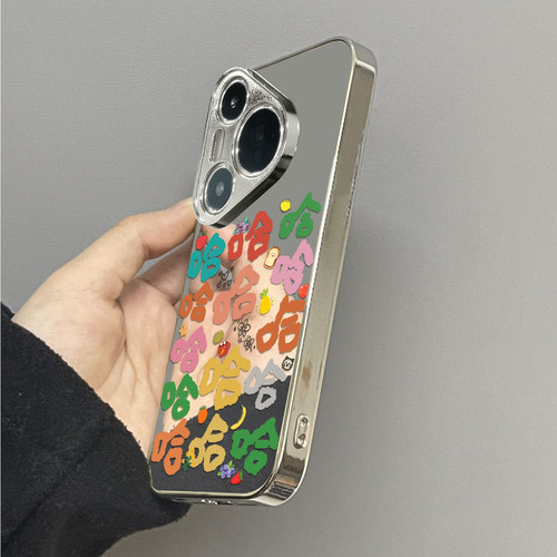 彩字哈哈适用华为pura70ultra手机壳mate60pro+50新款40epro镜面p70防摔p60art软壳p50e男p40女款30por情侣套 - 图3