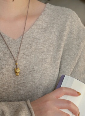 甜美可爱招财小猫编绳项链