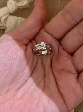 清冷复古菱格戒指个性食指戒尾戒