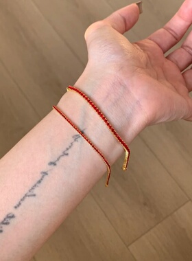 清冷仿红宝石手链女本命年手饰