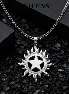 KWENS原创炽热太阳花吊坠项链