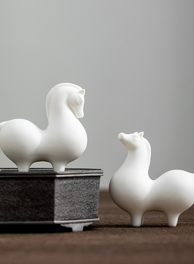 今朝唐马中式风禅意壁柜德化白瓷