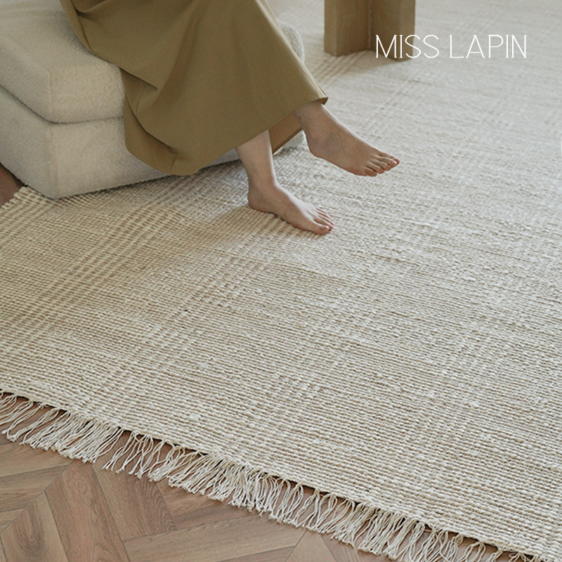 澜品『澜絮』印度手编无胶黄麻地毯别墅高档客厅高级卧室零胶健康