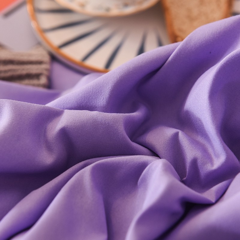 紫色四件套简约北欧现代学生床上3三件套小香风床单床笠款纯色ab,淘宝优惠券,粉丝福利购,淘宝优惠卷