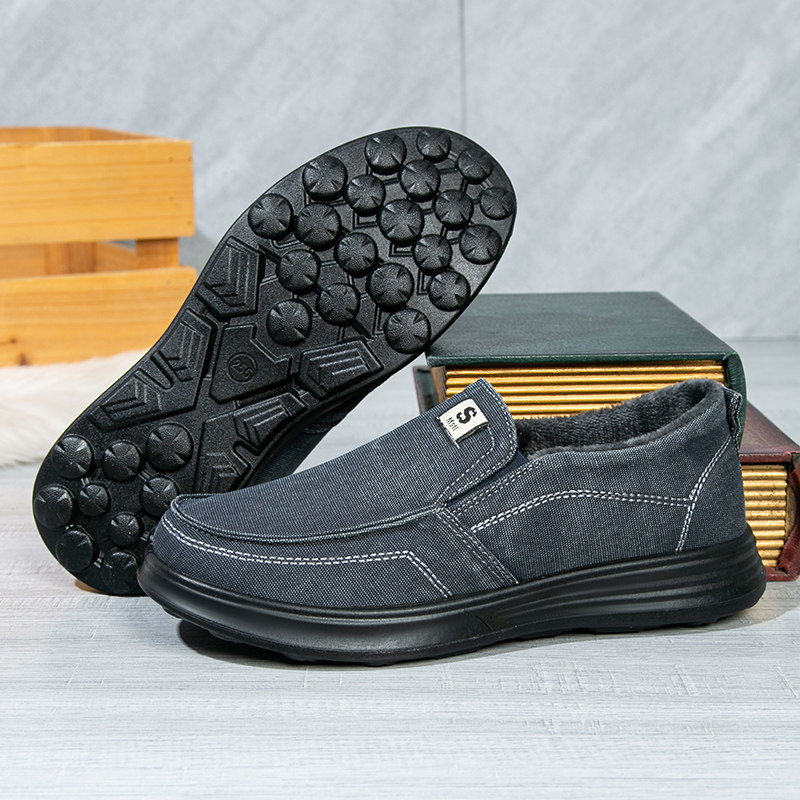 老北京布鞋男鞋冬季加绒保暖棉鞋一脚蹬爸爸鞋中老年休闲帆布鞋,淘宝优惠券,粉丝福利购,淘宝优惠卷