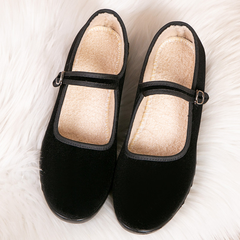 冬季老北京黑布鞋加绒工作鞋女酒店厨房餐厅妈妈上班棉鞋防滑厚底,淘宝优惠券,粉丝福利购,淘宝优惠卷