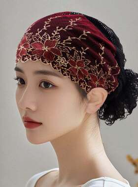 蕾丝网纱帽子女款化疗后夏