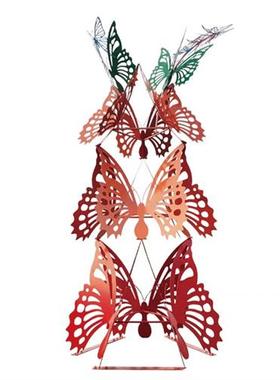 不锈钢仿真蝴蝶摆件户外定制草坪昆虫动物雕塑花园装饰园林景观美