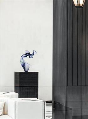 现代轻奢透明树脂雕塑客厅电视机柜两侧落地摆件楼梯间玄关装饰品