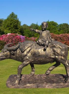 玻璃钢铸铜雕塑农耕文化传统人物雕像公园广场草坪景观装饰摆件