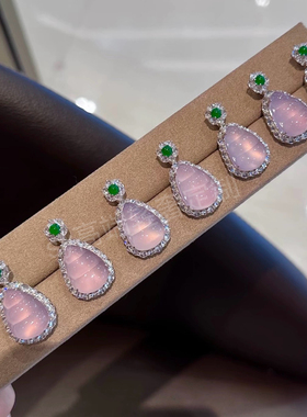 不掉色925银镀金天然翡翠福豆吊坠项链女款时尚百搭饰品礼物送礼