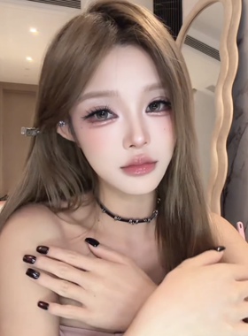 千禧辣妹裂纹皮质choker项链女复古亚文化棕色锁骨链颈链Y2K