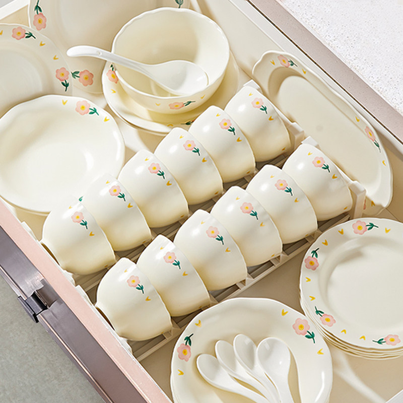 简约碗碟家用套装2025新款碗盘餐具釉下彩高颜值陶瓷碗盘乔迁礼物