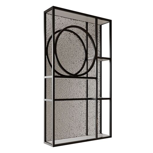 磕r轻奢开放式屏风洗手间半墙隔断屏风现代简约铁艺置物架洗漱台 - 图2