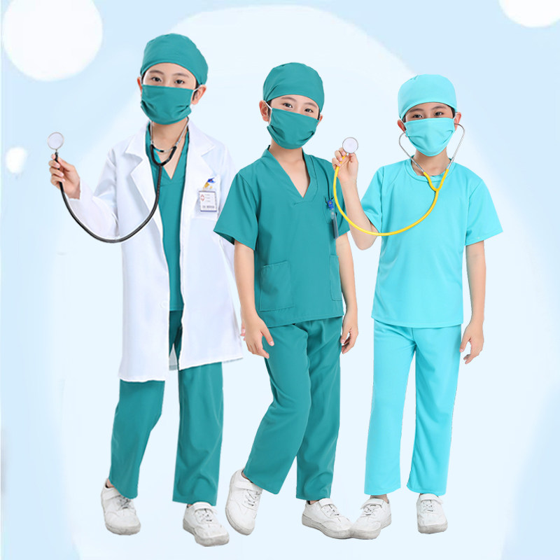 儿童小医生角色扮演护士服白大褂长袖手术防护演出工作表演服套装,淘宝优惠券,粉丝福利购,淘宝优惠卷