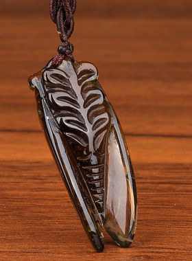 仿茶水晶知了蝉玉蝉吊坠冰种知了毛衣链潮男女一鸣惊人金蝉项链