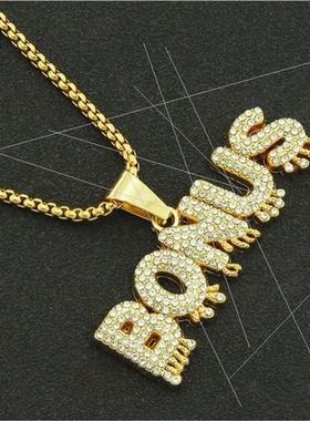 Men Necklace  Hip Hop Pendant Necklace Europe Full Diamond S