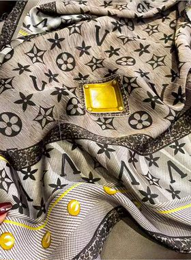 New - letters full print yellow gemstone simulation silk liq