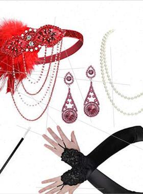 1920s Flapper girl dress christmas costume gloves smoking st