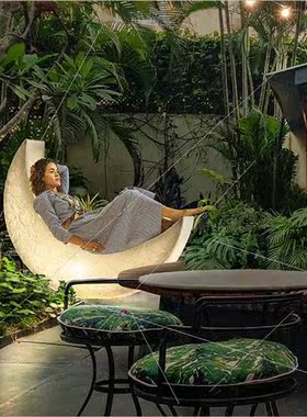 New moon lamp designer living room bedroom model room chaise