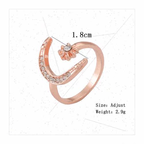 che star moon open ring ins minimalist female index finger r - 图3