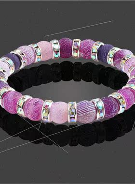Fantasy Purple Agate Bracelet Purple Weathered Gold lver Rhi