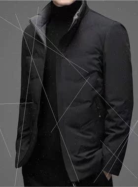 Men high-end down jacket stand-up collar fted warm tide brwh