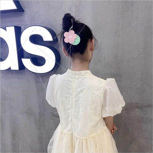 Cute flowers hair clips girl heart back head broken hair cli - 图0