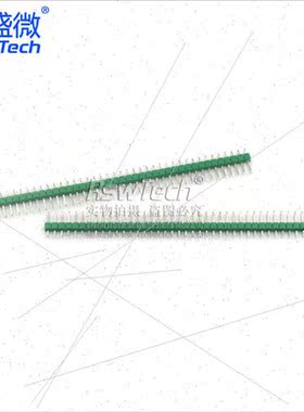 1X40P 2.54mm ngle Row  Pin Green Plastic Copper Pin Green Ro
