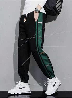 Knted cotton casual pants men new fall winter students hundr