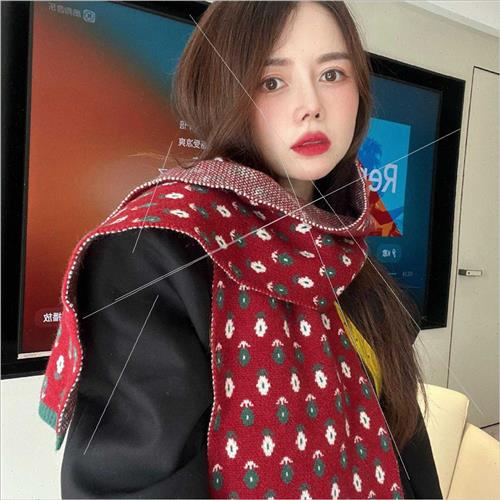 2023 new flowers versatile knted scarf female students Korea - 图1