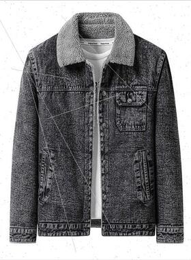 Autumn winter padded denim jacket tide men American workwear