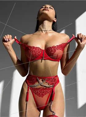 New Women Whe Metal Chain Embroidery Sexy Shapewear Underwea