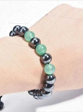 New 10MM Hemate Green Agate Hand-Woven Beads Bracelet Lava S