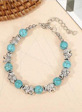 New creative light blue turquoise bracelet elephant accessor