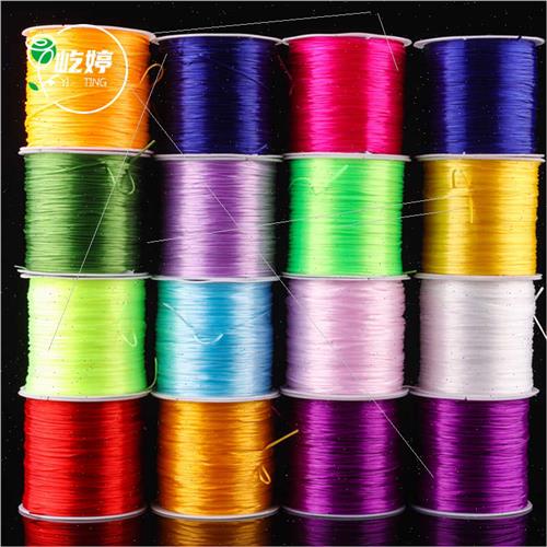 Large Loop Flat Elastic Cord Crystal Flat Wire Beading Cord-图1