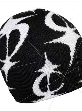 Y2K knted cap pentagram men women jacquard cap Europe Uned S