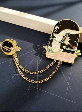 charm chain brooch cranes whale trinkets clothes pins pins b