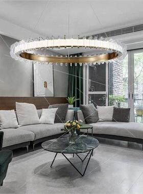 Scandinavian light luxury living room crystal chandelier pos