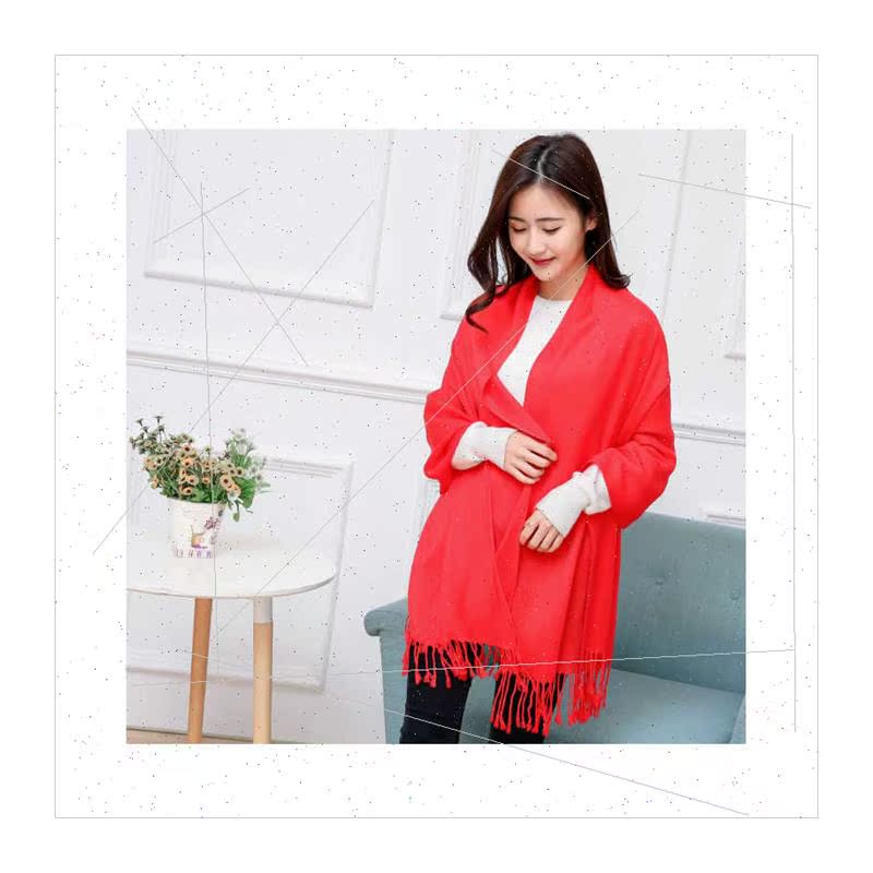 Chinese red imation cashmere annual gift printing logo embro - 图3