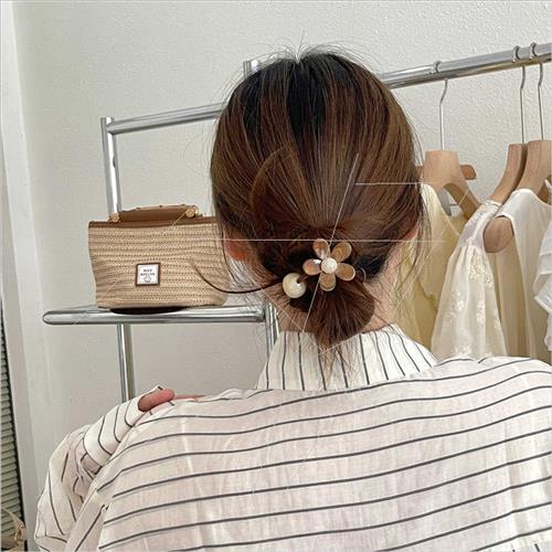 2023 new flowers hair rope pill hair circle head rope rubber - 图1