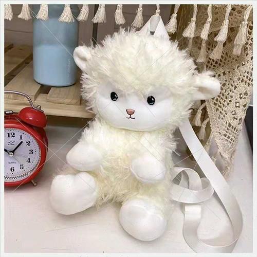 Cute cartoon sheep doll plush toy bag double backpack doll b