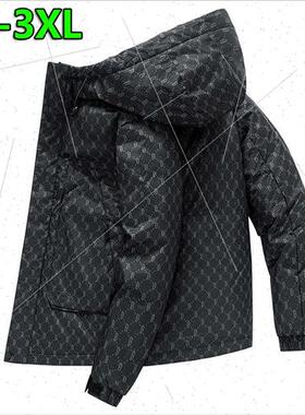 Hooded down jacket men women winter  Korean  loose thickened