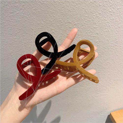 New flocking hair clips back head hair accessories temperame - 图1