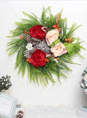 Christmas Wreath Fall Color  Thanksgiving Plant Wreath Door