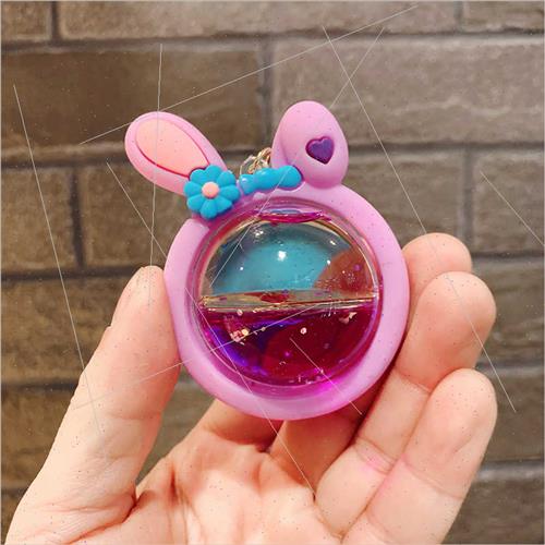 Planet Cup Bunny Quicksilver Bottle Crystal Keychain Keychai-图1