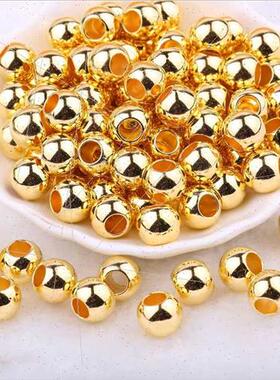 Handmade beads diy material electroplated gold silver color