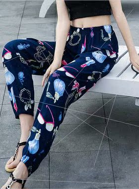 2023 Summer New Women Printed Anti-mosquo Pants Ethnic Lante