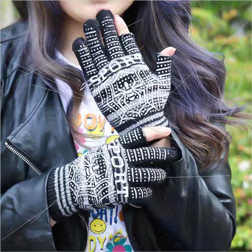 Gloves men autumn winter  dot glue spider knted gloves can b - 图2
