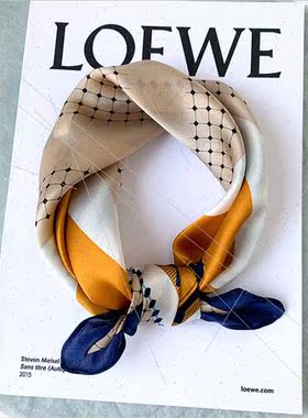 Korean  new fashion mulberry silk small square scarf decorat